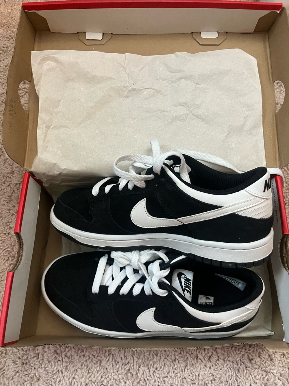 Nike Black and White Low-Top Skate Shoes